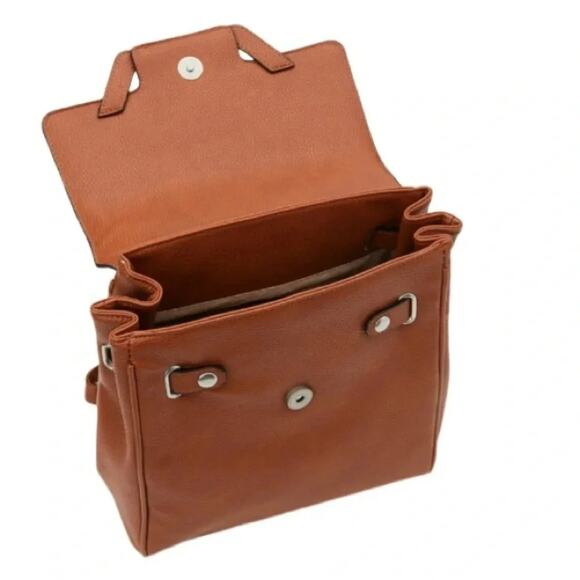 French Connection Women's Tilly Pebbled Backpack, Leather Brown NEW - Picture 9 of 9